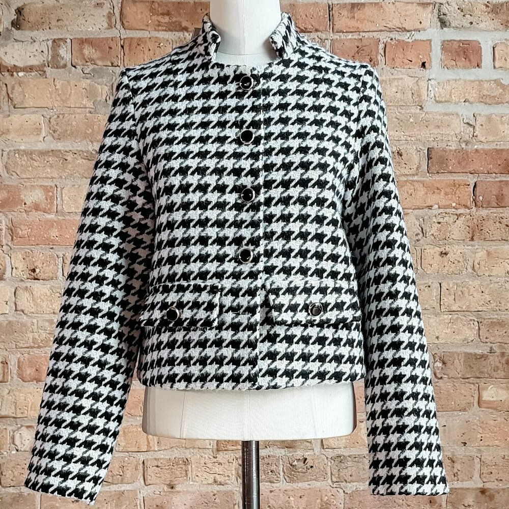 BNWT Abbey Glass Onassis Houndstooth Jacket (B&W)